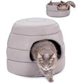 BirdRock Home Cozy 2 in 1 Plush Cat & Dog Bed, Grey, 16-in