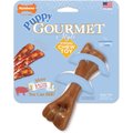 Nylabone Puppy Gourmet Style Strong Chew Femur Bacon Flavored Dog Toy, Brown, Small