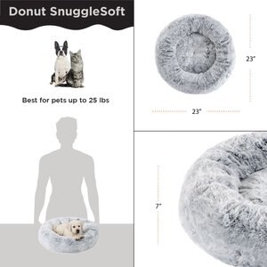Best Friends by Sheri SnuggleSoft Faux Rabbit Fur Orthopedic Bolster Cat & Dog Bed, Gray, Medium