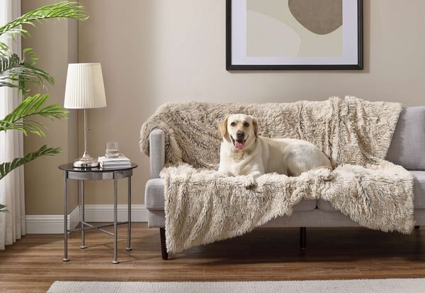 Best Friends by Sheri Calming Shag Orthopedic Dog Blanket, Taupe slide 1 of 6