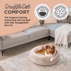 Best Friends by Sheri SnuggleSoft Faux Rabbit Fur Orthopedic Bolster Cat & Dog Bed, Brown, Large slide 2 of 8