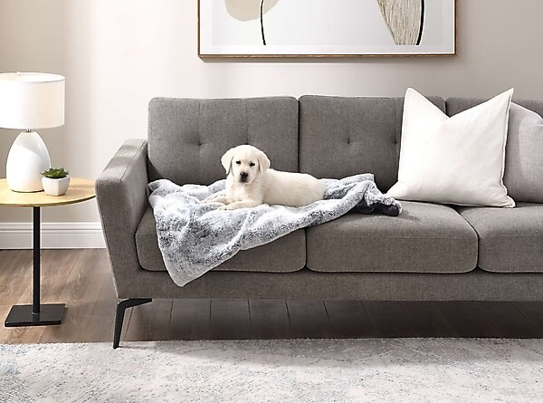 Best Friends by Sheri SnuggleSoft Faux Rabbit Fur Orthopedic Cat & Dog Blanket, Grey slide 1 of 6