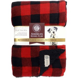 American Kennel Club Dog & Cat Blanket, Red Buffalo Check