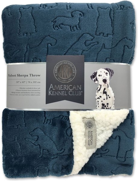 American Kennel Club AKC Embossed Dog & Cat Blanket, Navy slide 1 of 3
