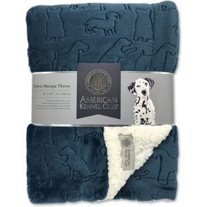 American Kennel Club AKC Embossed Dog & Cat Blanket, Navy