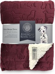 American Kennel Club AKC Embossed Dog & Cat Blanket, Wine