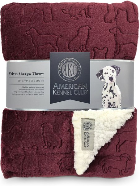 American Kennel Club AKC Embossed Dog & Cat Blanket, Wine slide 1 of 2
