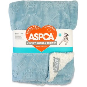 ASPCA Embossed Sog & Cat Blanket, Blue