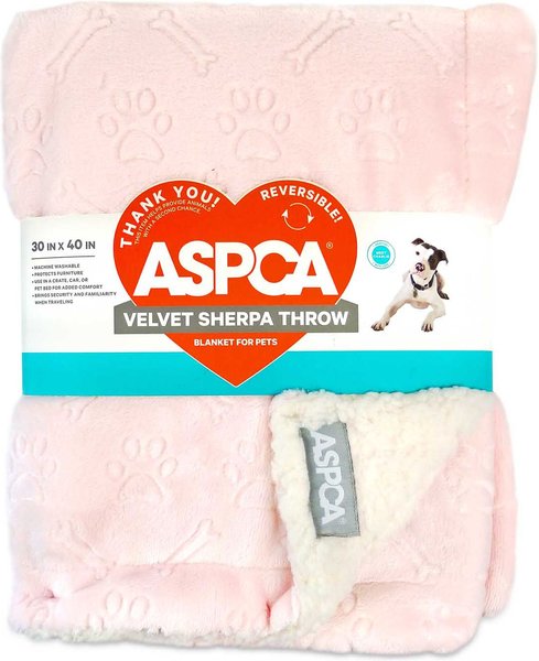 ASPCA Embossed Sog & Cat Blanket, Pink slide 1 of 5