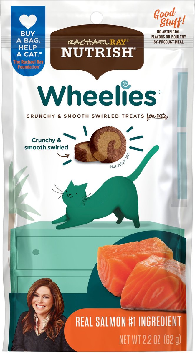 Rachael Ray Nutrish Wheelies Salmon Cat Treats, 12 count