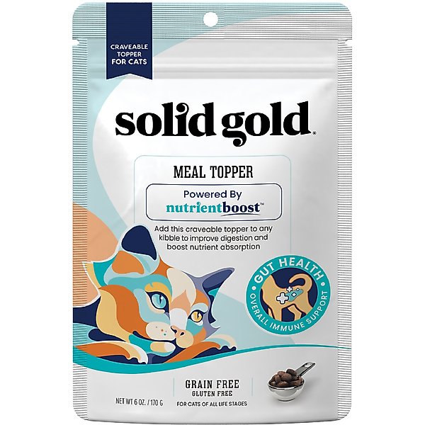 SOLID GOLD Nutrient Boost GrainFree Cat Food Topper, 6oz pouch