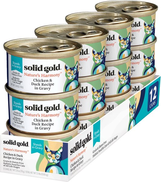 Solid Gold Nature s Harmony Chicken Duck Recipe in Gravy Grain Free Wet Cat Food 2.8 oz can 24 count