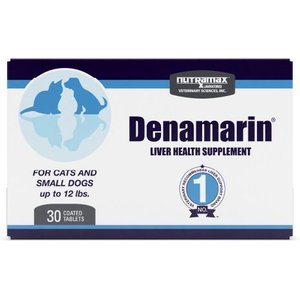 Nutramax Denamarin with S-Adenosylmethionine & Silybin Tablets Liver Supplement for Small Dogs & Cats, 30 count