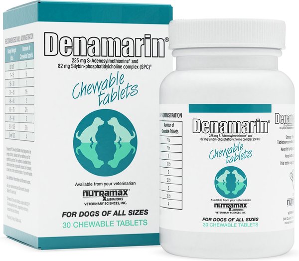 Nutramax Denamarin with S-Adenosylmethionine & Silybin Chewable Tablets Liver Supplement for Dogs, 30 count slide 1 of 10