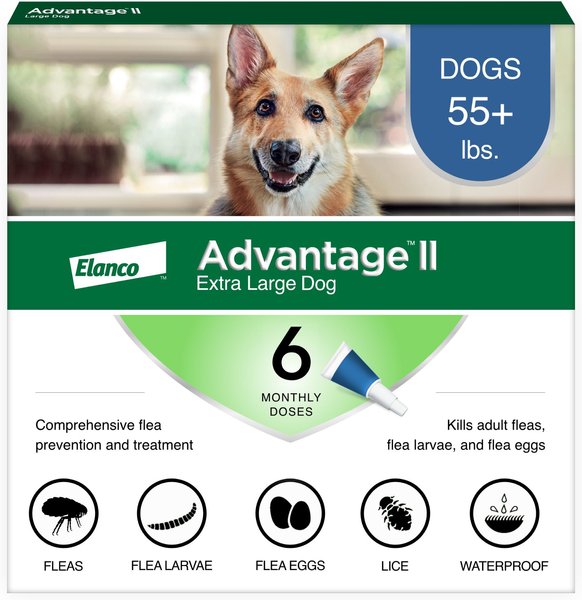 Advantage II Flea Spot Treatment for Dogs, over 55 lbs, 6 Doses (6-mos. supply) slide 1 of 11