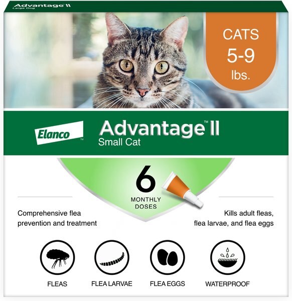 Advantage II Flea Spot Treatment for Cats, 5-9 lbs, & Ferrets, 6 Doses (6-mos. supply) slide 1 of 13