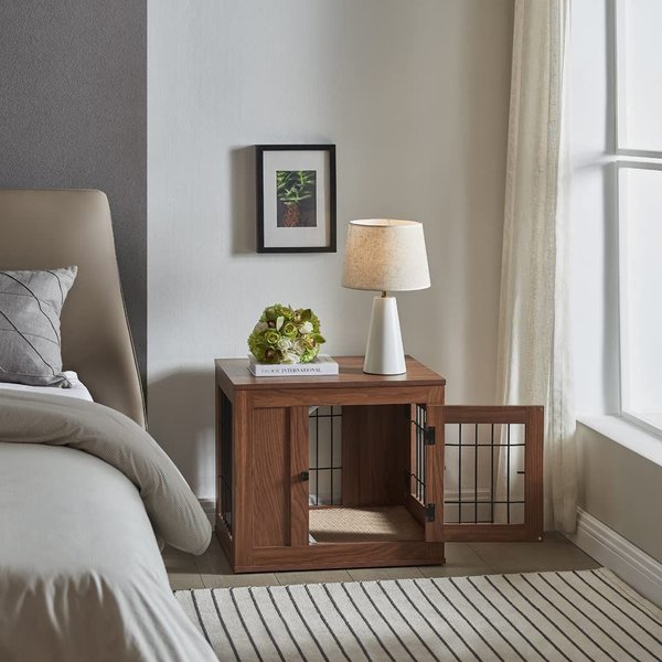 Show full view: Unipaws Furniture Style Dog Crate, Walnut, 23-in wide slide 2 of 8
