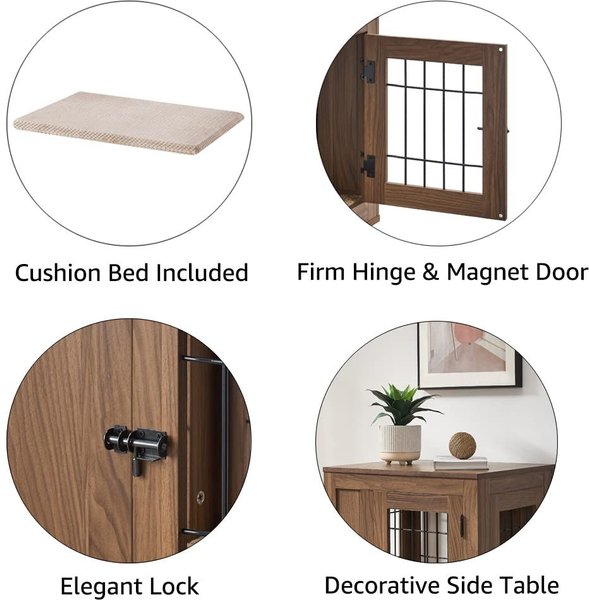 Show full view: Unipaws Furniture Style Dog Crate, Walnut, 23-in wide slide 5 of 8