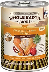 Whole Earth Farms Grain-Free Chicken & Turkey Recipe Canned Dog Food, 12.7-oz, case of 12