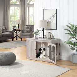 Unipaws Wooden Wire Furniture Style Dog Crate, Medium