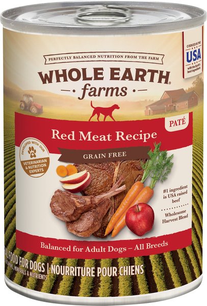Whole Earth Farms Grain-Free Red Meat Recipe Canned Dog Food, 12.7-oz, case of 12 slide 1 of 9
