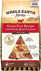 Whole Earth Farms Grain-Free Pork, Beef & Lamb Recipe Dry Dog Food, 25-lb bag
