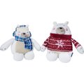 Frisco Holiday Polar Bear Friends Plush Squeaky Dog Toy, Medium/Large, 2 count