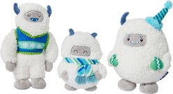 Frisco Holiday Friendly Yetis Plush Squeaky Dog Toy, Medium/Large, 3 count