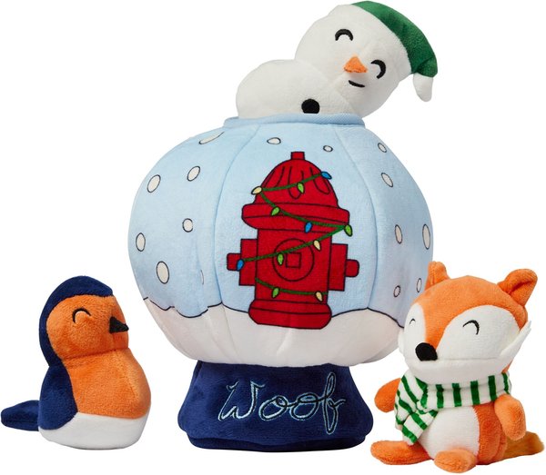 FRISCO Holiday Melting Snow Globe Hide & Seek Puzzle Plush Squeaky Dog Toy,  Small/Medium 