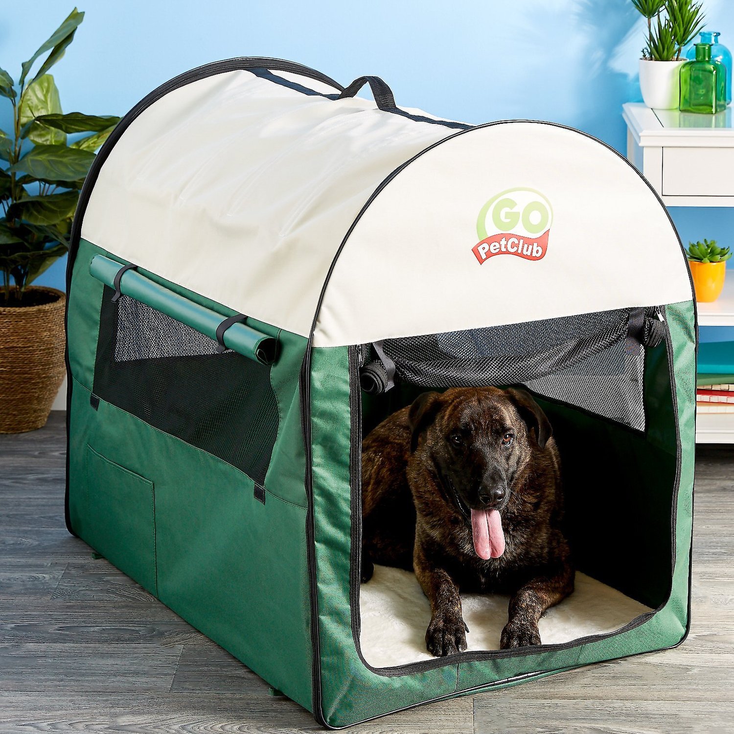 Go Pet Club Single Door Collapsible Soft-Sided Dog Crate, Brown