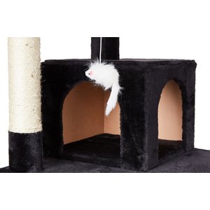 Go Pet Club 72-in Faux Fur Cat Tree & Condo, Black