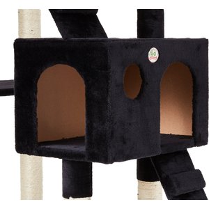 Go Pet Club 72-in Faux Fur Cat Tree & Condo, Black