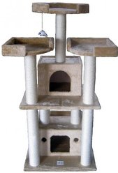 Go Pet Club 51-in Faux Fur Cat Tree & Condo, Beige slide 2 of 4