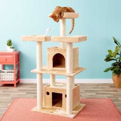 Show full view: Go Pet Club 51-in Faux Fur Cat Tree & Condo, Beige slide 5 of 8