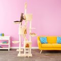 Go Pet Club 106-in Floor-to-Ceiling Faux Fur Cat Tree & Condo, Beige