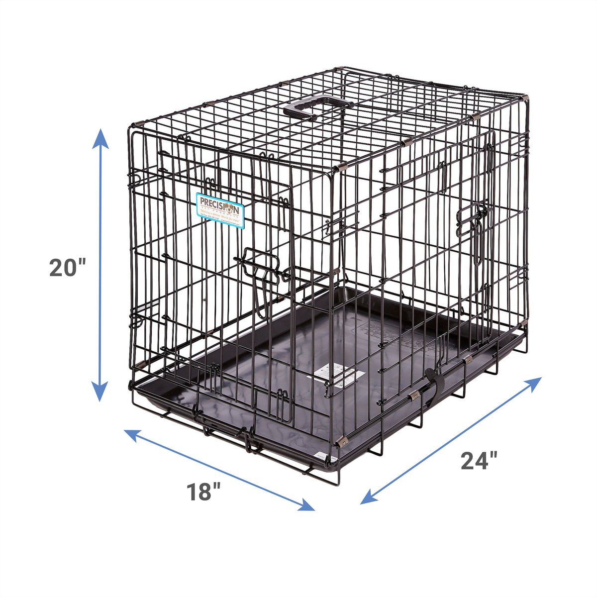 PRECISION PET PRODUCTS Provalu Double Door Collapsible Wire Dog Crate ...