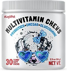 Legitpet Probiotic Multivitamin Chicken Flavored Chew Supplement for Adult Dogs, 30 count