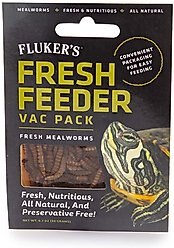Fluker's Fresh Feeder Vac Pack Mealworms Reptile Food, 0.7-oz bag