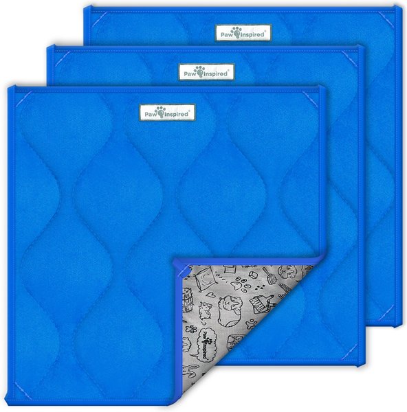 Paw Inspired Fleece Cage Liner Small Pet Pee Pads & Bedding, 12x12-in, 3 count, Blue slide 1 of 9