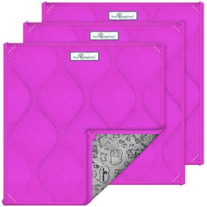 Paw Inspired Fleece Cage Liner Small Pet Pee Pads & Bedding, 12x12-in, 3 count, Pink