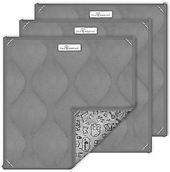 Paw Inspired Fleece Cage Liner Small Pet Pee Pads & Bedding, 12x12-in, 3 count, Gray
