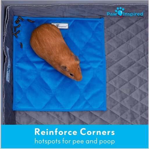 Paw Inspired Fleece Cage Liner Small Pet Pee Pads & Bedding, 12x12-in, 3 count, Gray