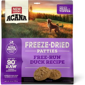 ACANA Duck Recipe Patties Grain-Free Freeze-Dried Dog Food & Topper, 14-oz bag