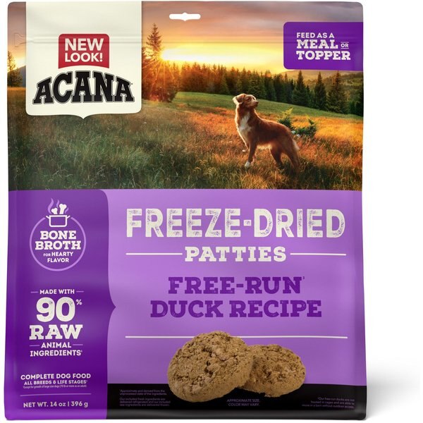 ACANA Duck Recipe Patties GrainFree Freeze Dried Dog Food & Topper, 14oz bag