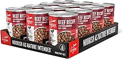 ORIJEN Real Meat Shreds Beef Recipe Stew Grain-Free Wet Dog Food, 12.8-oz can, case of 12