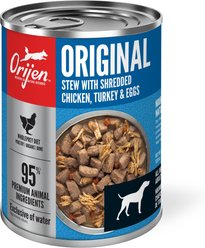 ORIJEN Real Meat Shreds Original Stew Grain-Free Wet Dog Food, 12.8-oz can, case of 12 slide 2 of 8