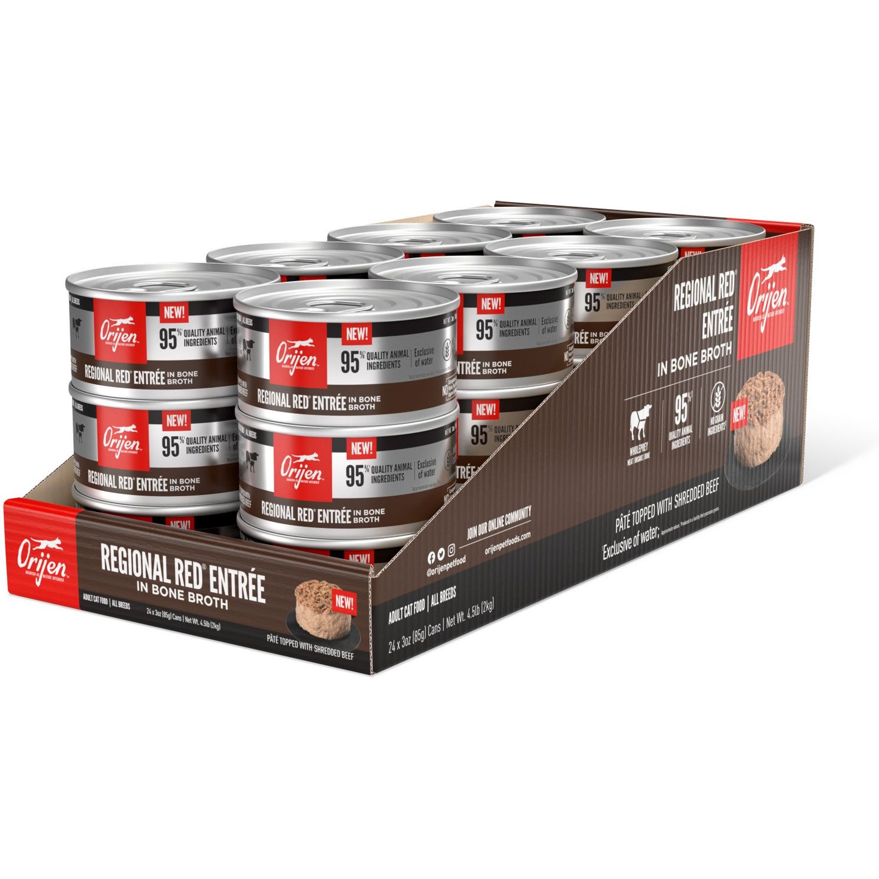 ORIJEN Regional Red Entree in Bone Broth Wet Cat Food 3 oz can