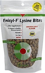 Vetoquinol Enisyl-F Lysine Bites Chicken & Liver Flavored Immune Supplement for Cats, 6.35-oz bag
