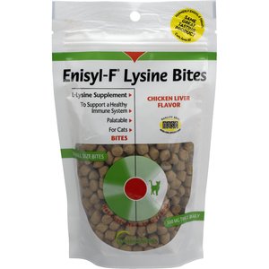 Vetoquinol Enisyl-F Lysine Bites Chicken & Liver Flavored Immune Supplement for Cats, 6.35-oz bag
