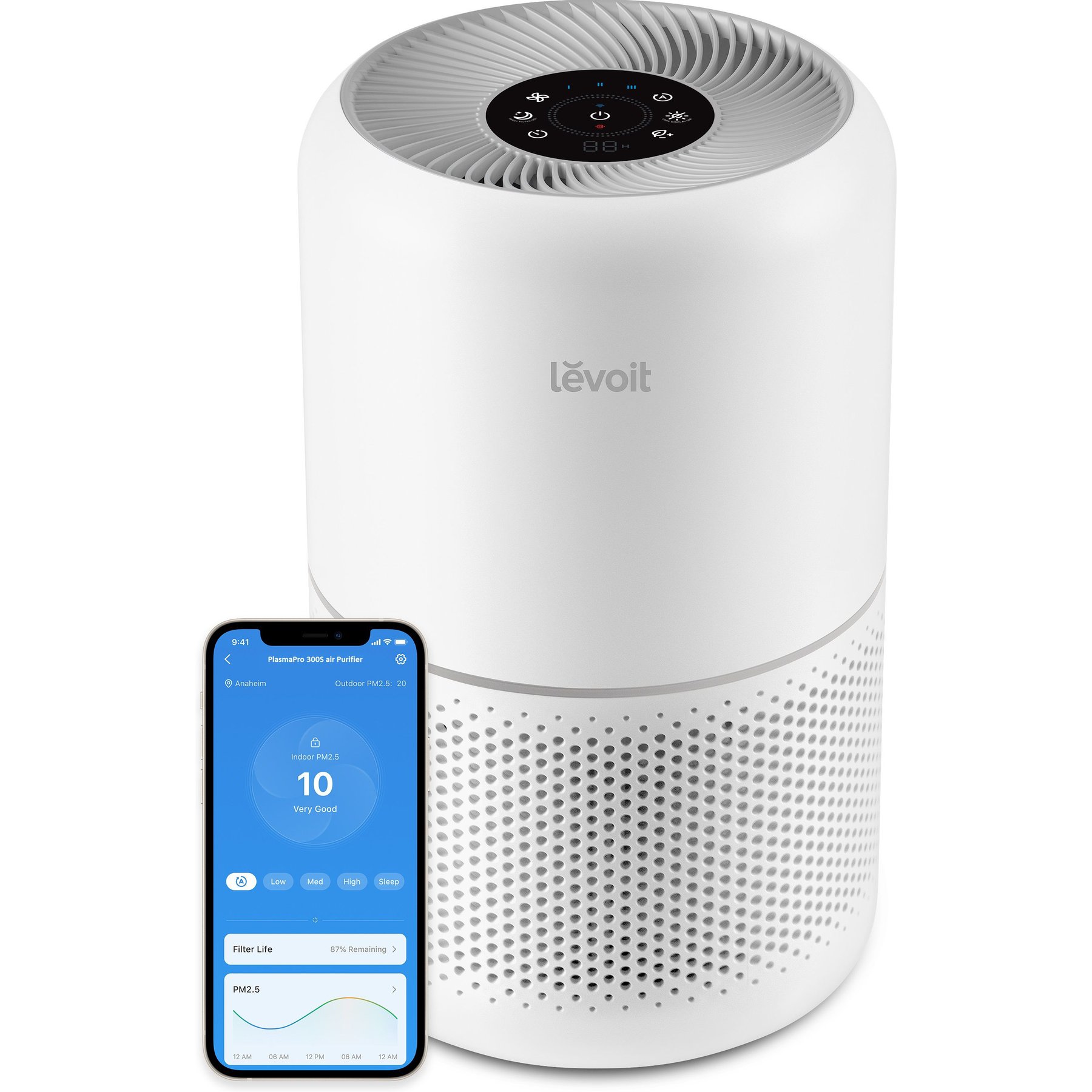 LEVOIT PlasmaPro 300S Smart True HEPA Smart Air Purifier & Bonus Filter